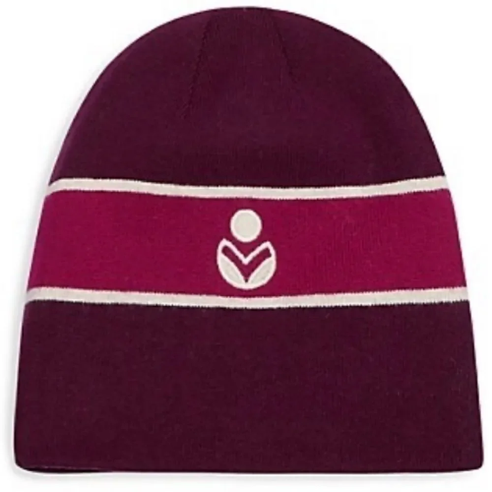 ISABEL MARANT  Camden Striped Logo Beanie - Burgundy NWT